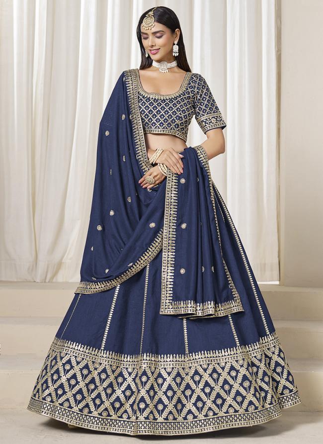 Heavy dark blue lehenga