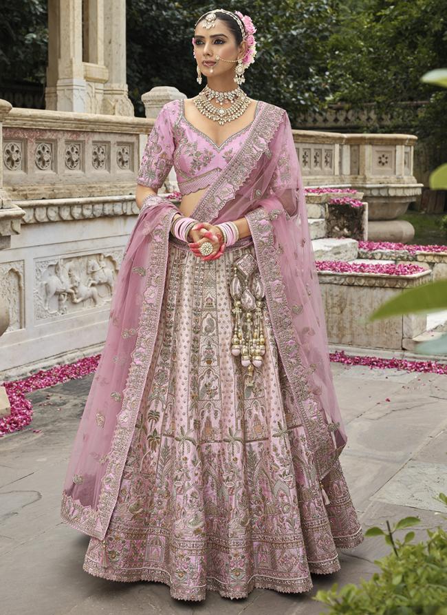 Silver and pink designer lehenga