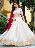 Beautiful white lehenga with shawl