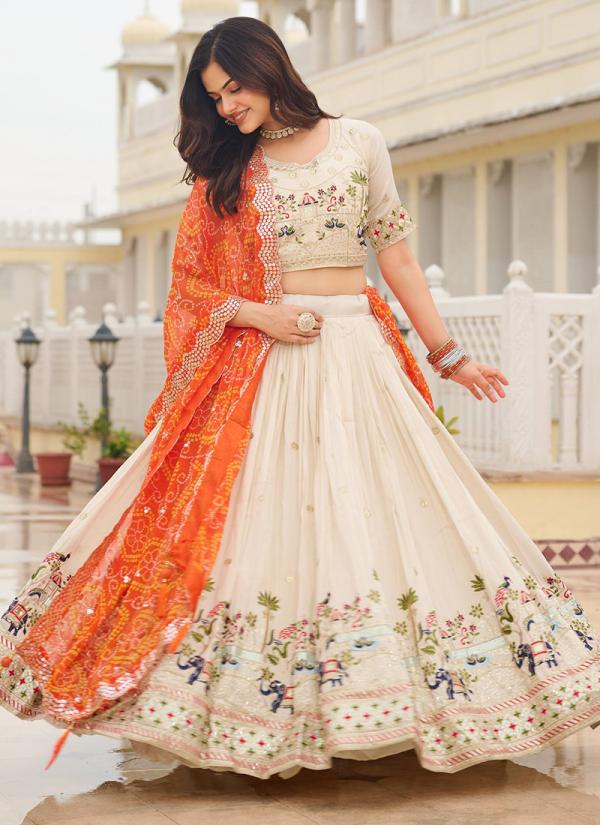 Tissue Silk Festival Wear Readymade Lehenga